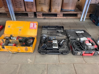 3x Professioneel elektrisch gereedschap in koffer, W.o. Metabo, Milwau